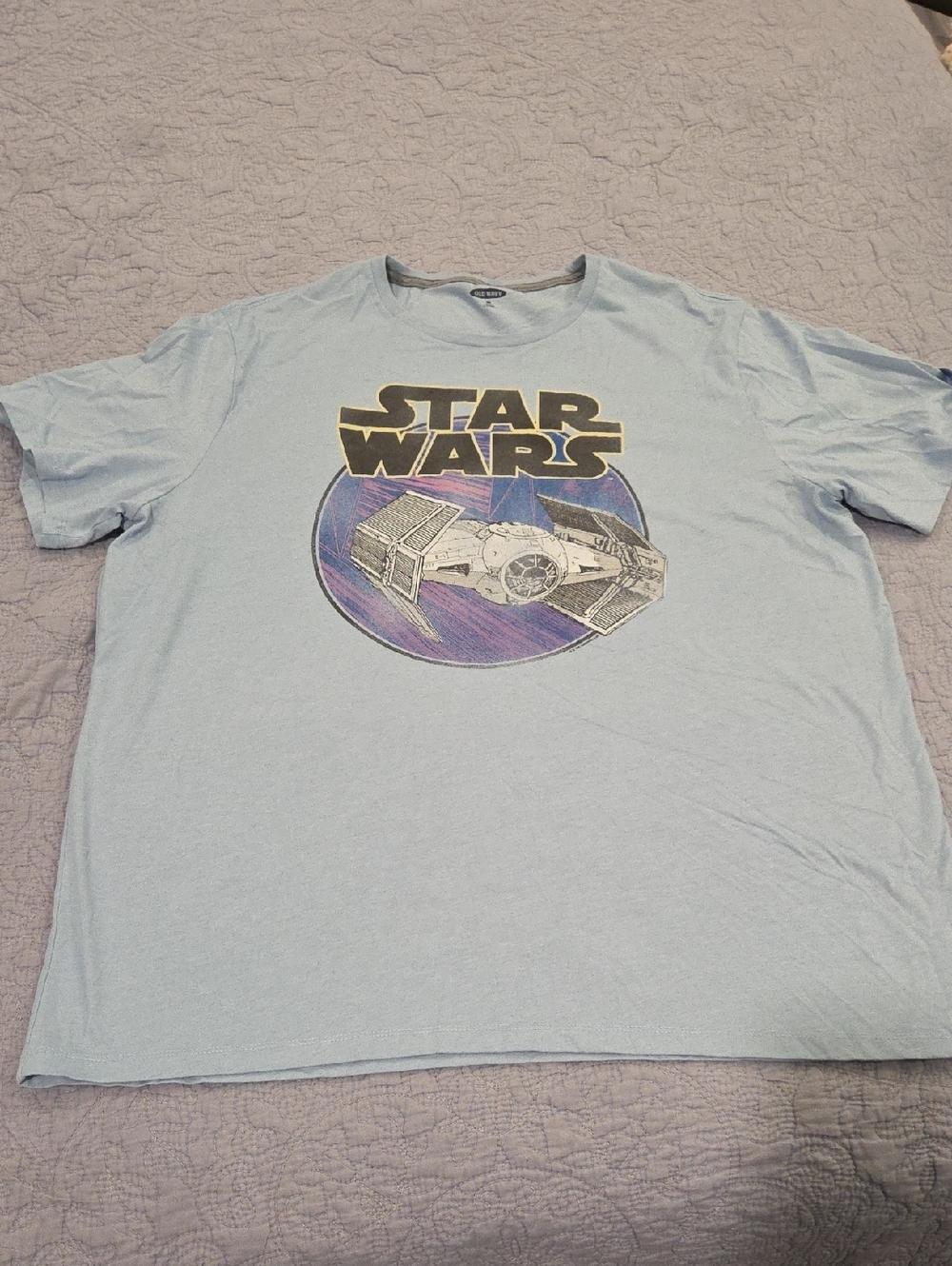 Old Navy Light Blue Star Wars Graphic Tee Size XXL!